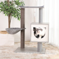 Furnitur Kucing Kecil Sisal Post Plush Hammock Tower Tower Wood Condo Cat Tree